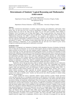 Determinants of Students` Logical Reasoning and