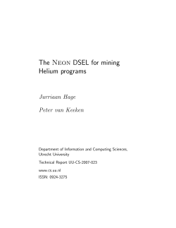 The Neon DSEL for mining Helium programs