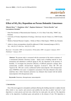Effect of SO2 Dry Deposition on Porous Dolomitic Limestones