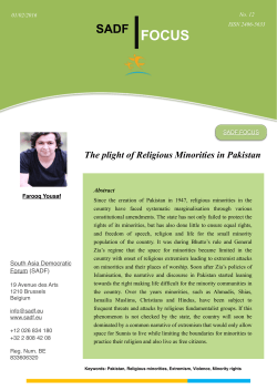 The plight of Religious Minorities in Pakistan