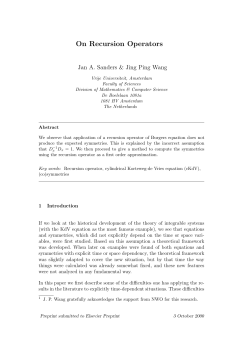 On Recursion Operators - Vrije Universiteit Amsterdam