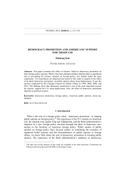 DEMOCRACY PROMOTION AND AMERICANS` SUPPORT FOR