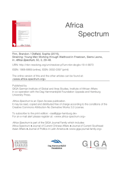 Young Men Working through Waithood in Freetown, Sierra Leone