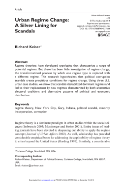 Urban Regime Change: A Silver Lining for Scandals