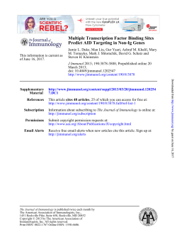 Predict AID Targeting in Non-Ig Genes Multiple Transcription Factor
