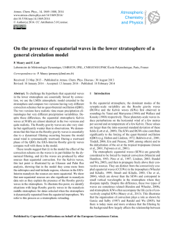 On the presence of equatorial waves in the lower stratosphere of a