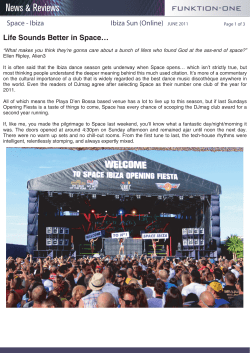 Life Sounds Better in Space&hellip; - Funktion-One