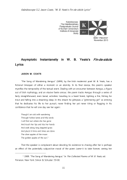 Asymptotic Instantaneity in WB Yeats`s Fin-de-si&egrave;cle Lyrics
