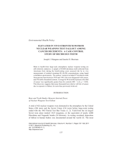 Environmental Health Policy - Radiation and Public Health Project