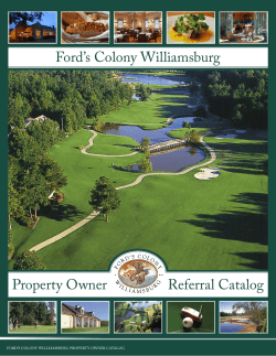 Ford`s Colony Williamsburg Property owner referral Catalog