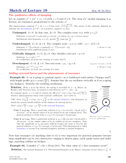 Sketch of Lecture 19