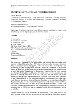 Excretion of Wastes and Pathophysiology