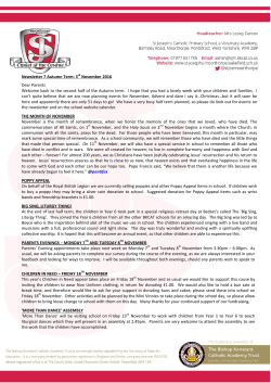Newsletter 7 Autumn Term: 3rd November 2016 Dear Parents