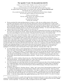 The Apostles` Creed: He descended into hell (9)