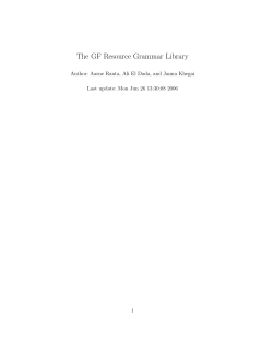 The GF Resource Grammar Library