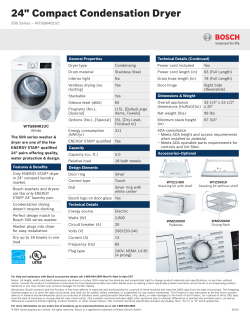 24" Compact Condensation Dryer - Bosch