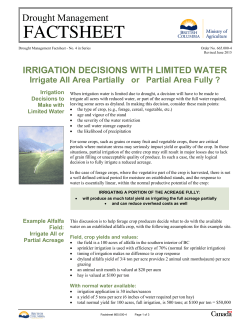 Irrigation Decisions with Limited Water