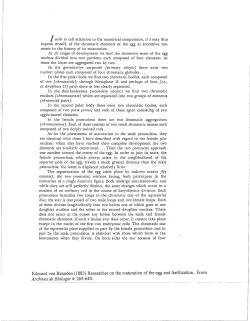 Edouard van Beneden (1883) Researches on the maturation of the