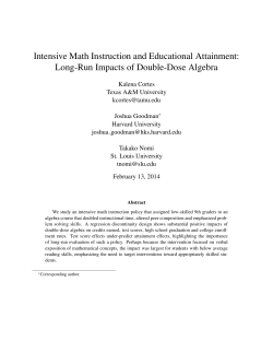 Intensive Math Instruction and Educational Attainment