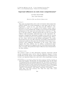 Aspectual Influences on Early Tense Interpretation