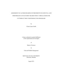 assessment of altered rearing environments on