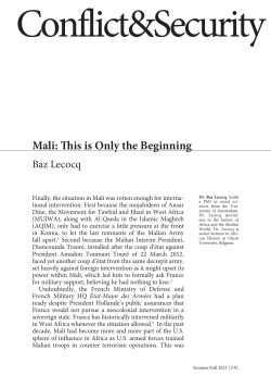 Mali: This is Only the Beginning