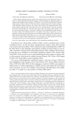 MOBILE OBJECT MARKERS IN MORO - Linguistic Society of America