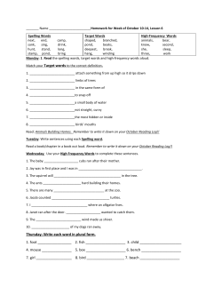 Thursday: Write each word in plural form. 1. foot 2. fish 3. child