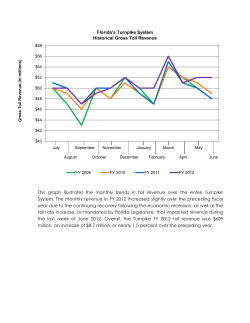 Florida`s Turnpike System Historical Gross Toll Revenue This graph