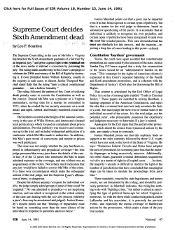 Supreme Court Decides Sixth Amendment Dead