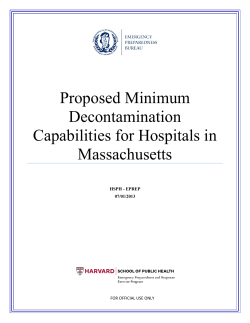 Proposed Draft Minimum Decontamination Capabilities for Hospitals