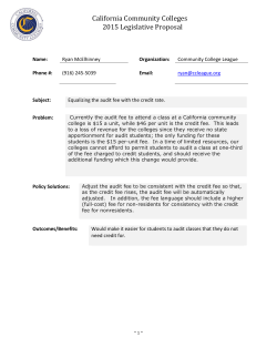 California Community Colleges 2015 Legislative Proposal