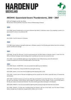 Queensland Severe Thunderstorms, 1850 &ndash; 2007