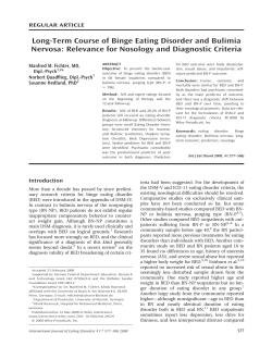 Long-term course of binge eating disorder and bulimia nervosa