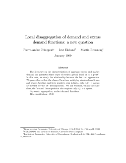 Local disaggregation of demand and excess demand functions: a