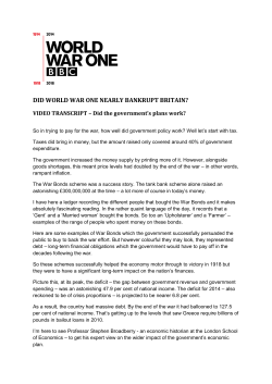 DID WORLD WAR ONE NEARLY BANKRUPT BRITAIN?