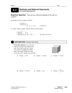 Radicals and Rational Exponents