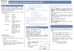 Introduction to Calculations in Excel 2016