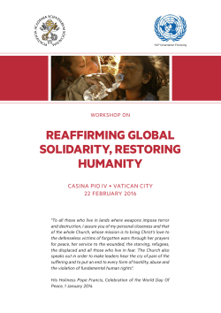 Conference booklet - Pontifical Academy of Social Sciences