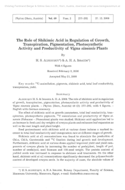 The Role of Shikimic Acid in Regulation of Growth