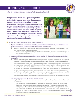 Perfectionism - Military Child Education Coalition