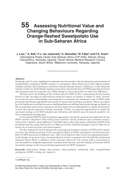 Assessing Nutritional Value and Changing Behaviours