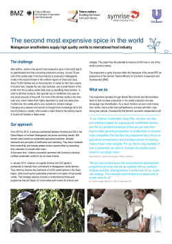 Sustainable vanilla production in Madagascar