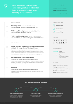 My human-centered process Hello! My name is Corentin Fabry. I am