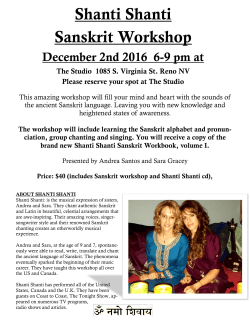 Shanti Shanti Sanskrit Workshop