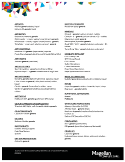 1CC FL Over the Counter (OTC) Benefit: List of Covered Products