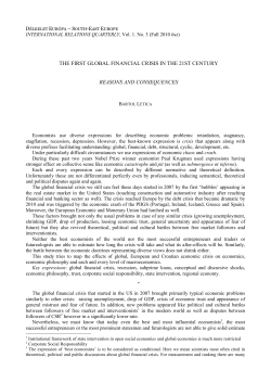 the first global financial crisis in the 21st century reasons and