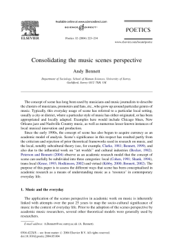 Consolidating the music scenes perspective