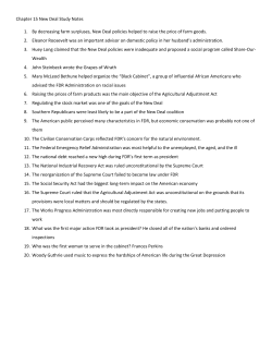 Chapter 15 New Deal Study Notes 1. By decreasing farm surpluses