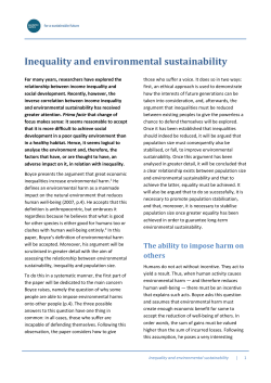 Inequality and environmental sustainability